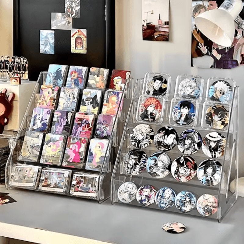 Transparent Greeting Card Display Rack Desktop Organizer For Cards Gifts 4