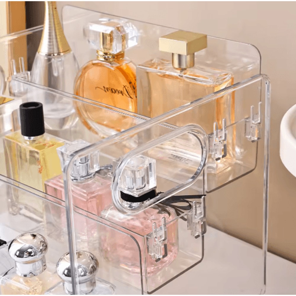 3Tier Acrylic Perfume Display Stand Transparent Cosmetic Organizer Shelf 3