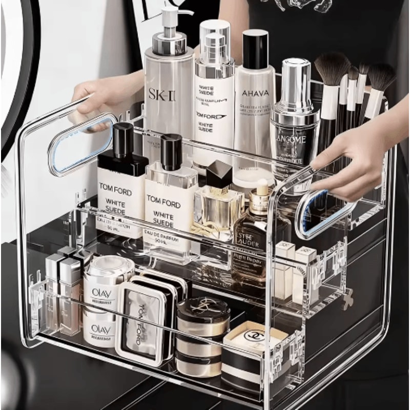 3Tier Acrylic Perfume Display Stand Transparent Cosmetic Organizer Shelf 4