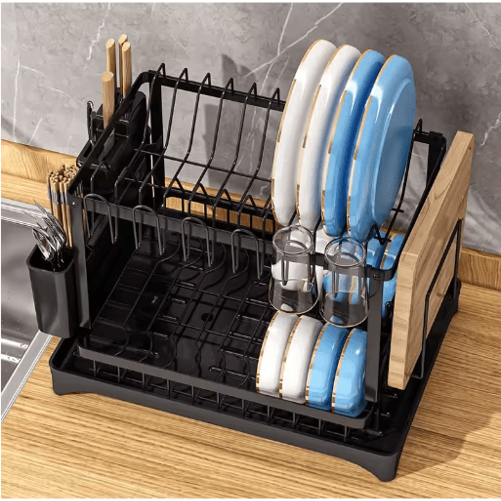 MultiFunction Dish Drying Rack Kitchen Bowl Chopsticks Storage Organizer 1