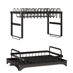 multi-function dish drying rack kitchen bowl & chopsticks storage organizer