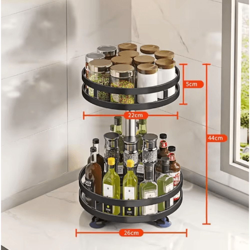 360 Rotating Storage Organizer Multi Purpose Countertop Storage Box 2