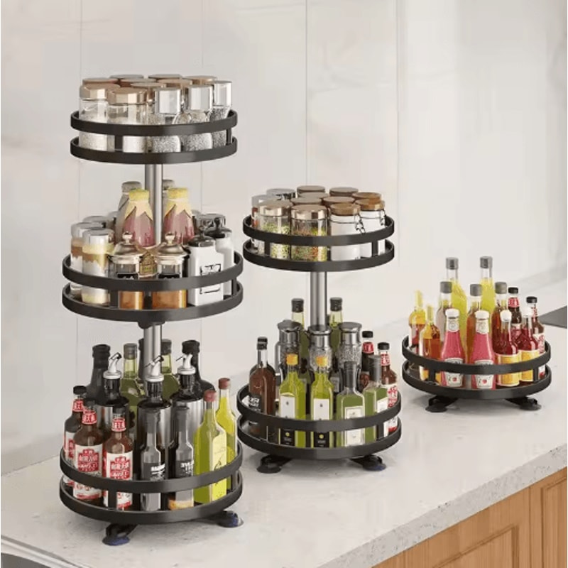 360 Rotating Storage Organizer Multi Purpose Countertop Storage Box 7