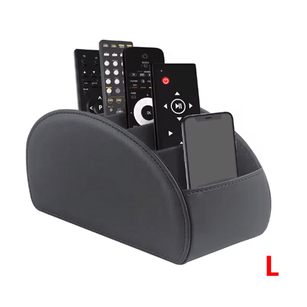 LMETJMA PU Leather Remote Control Holder 5 Compartment Desktop Organizer 1