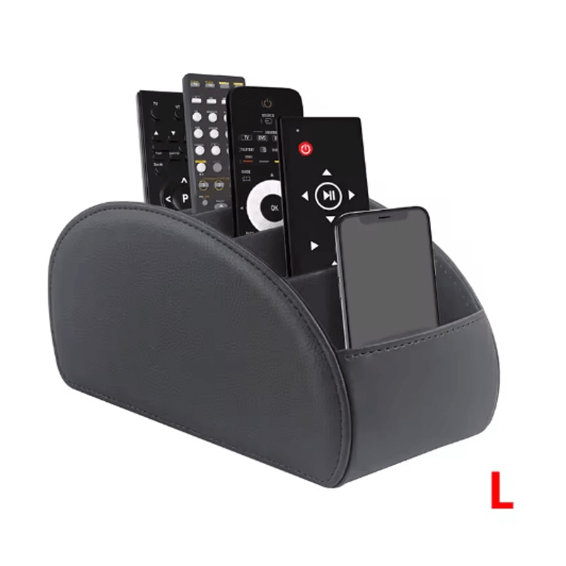 LMETJMA PU Leather Remote Control Holder 5 Compartment Desktop Organizer 1