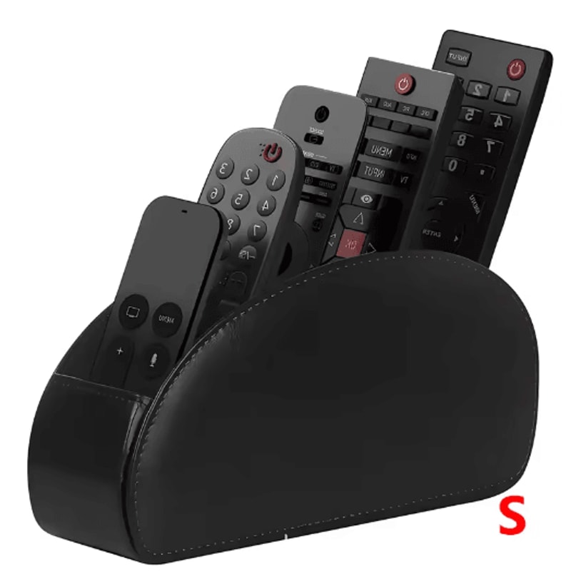 LMETJMA PU Leather Remote Control Holder 5 Compartment Desktop Organizer 10