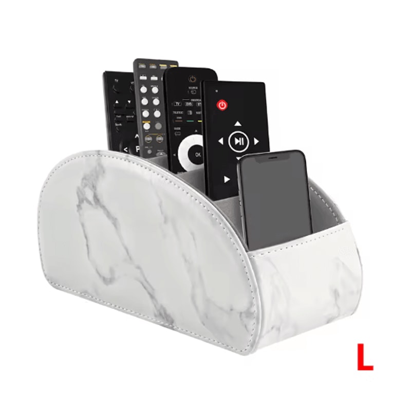 LMETJMA PU Leather Remote Control Holder 5 Compartment Desktop Organizer 2