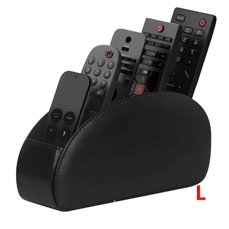 LMETJMA PU Leather Remote Control Holder 5 Compartment Desktop Organizer 3