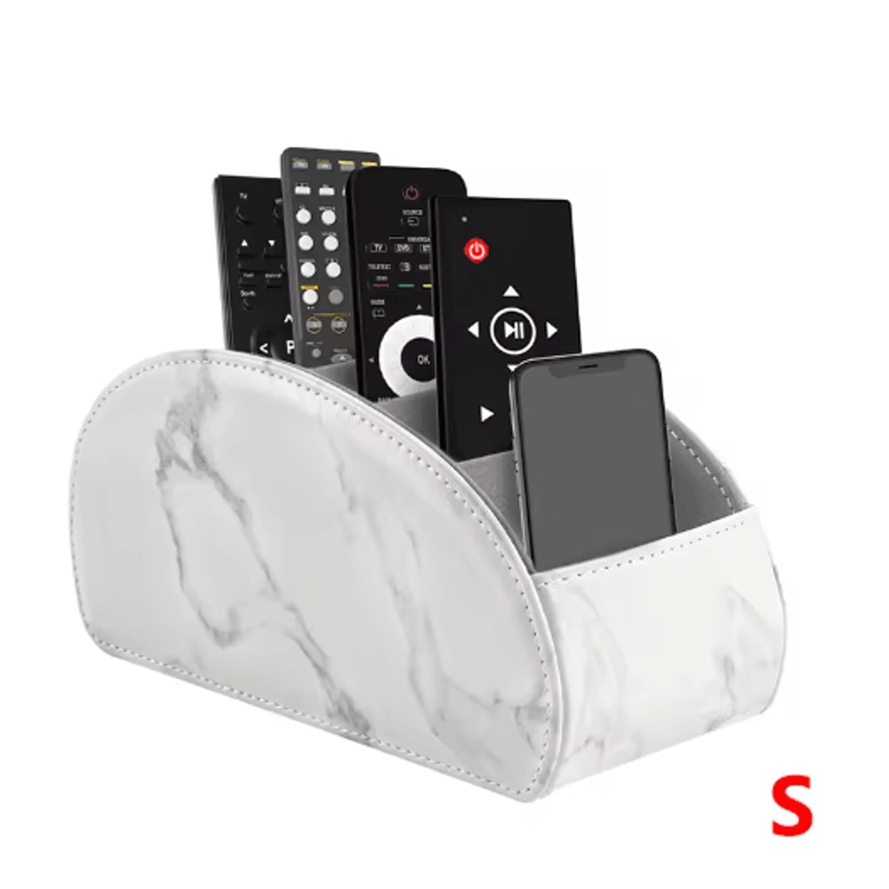 LMETJMA PU Leather Remote Control Holder 5 Compartment Desktop Organizer 7