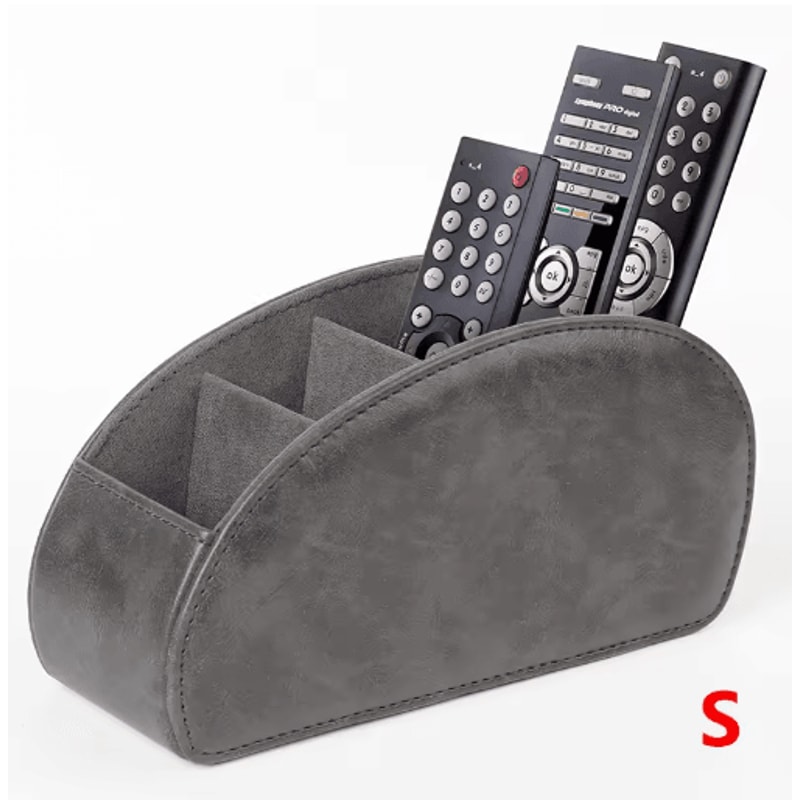 LMETJMA PU Leather Remote Control Holder 5 Compartment Desktop Organizer 8