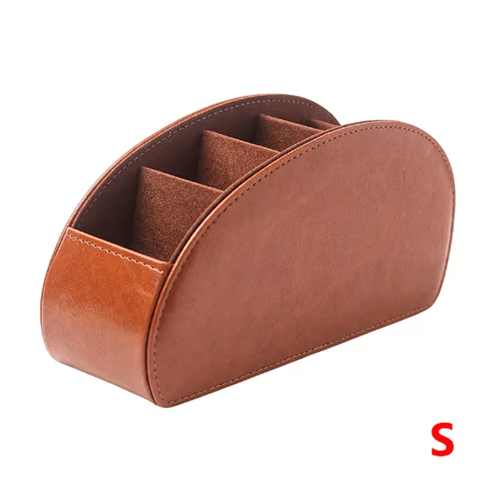 LMETJMA PU Leather Remote Control Holder 5 Compartment Desktop Organizer 9
