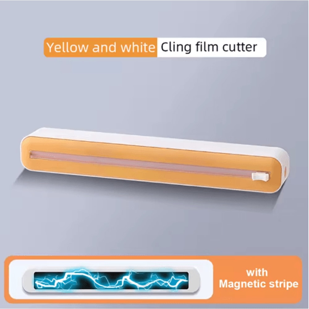 Magnetic Plastic Wrap Dispenser With Cutter Kitchen Foil Cling Film Organizer 1
