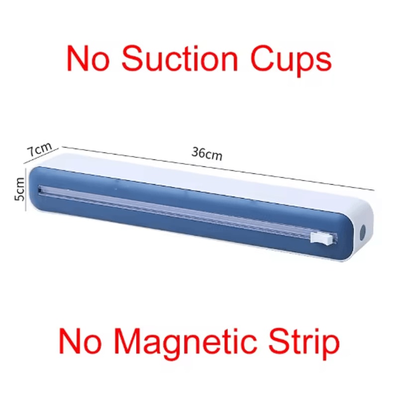Magnetic Plastic Wrap Dispenser With Cutter Kitchen Foil Cling Film Organizer 10