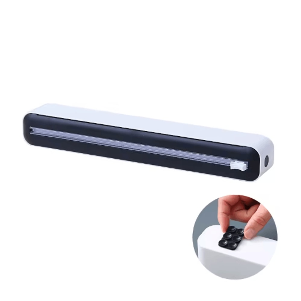 Magnetic Plastic Wrap Dispenser With Cutter Kitchen Foil Cling Film Organizer 7