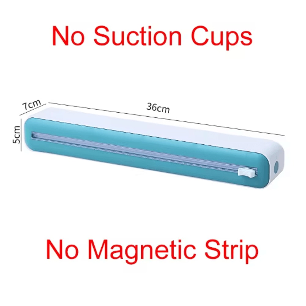 Magnetic Plastic Wrap Dispenser With Cutter Kitchen Foil Cling Film Organizer 8