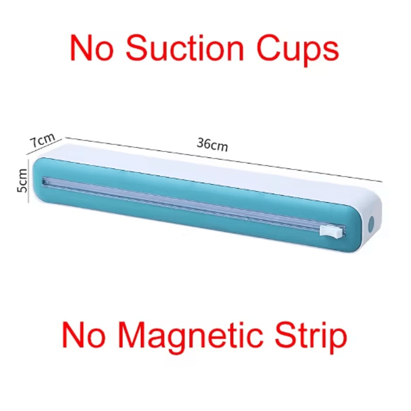 Magnetic Plastic Wrap Dispenser With Cutter Kitchen Foil Cling Film Organizer 8