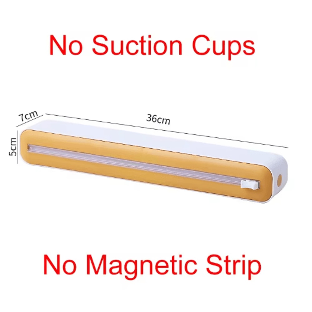 Magnetic Plastic Wrap Dispenser With Cutter Kitchen Foil Cling Film Organizer 9