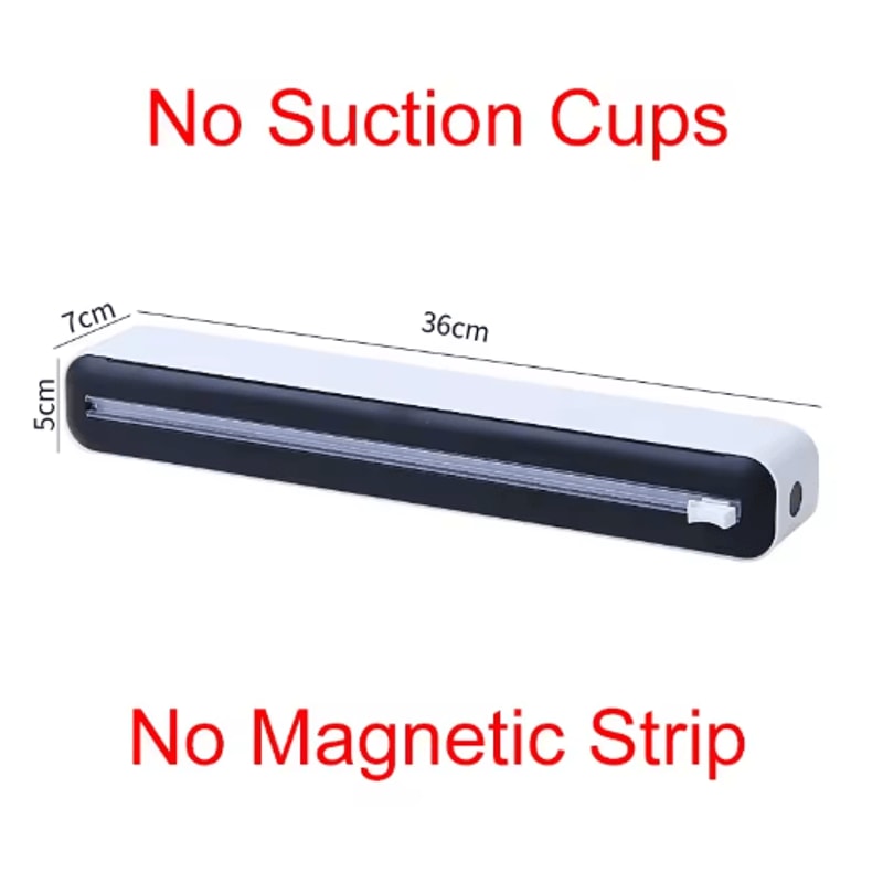 Magnetic Plastic Wrap Dispenser With Cutter Kitchen Foil Cling Film Organizer 11