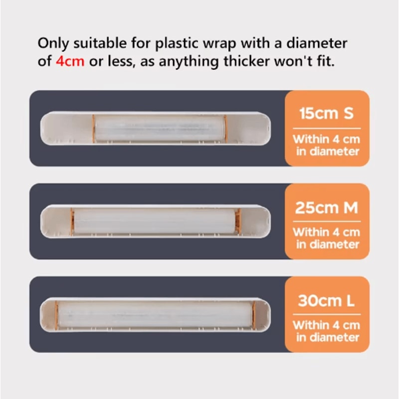 Magnetic Plastic Wrap Dispenser With Cutter Kitchen Foil Cling Film Organizer 16
