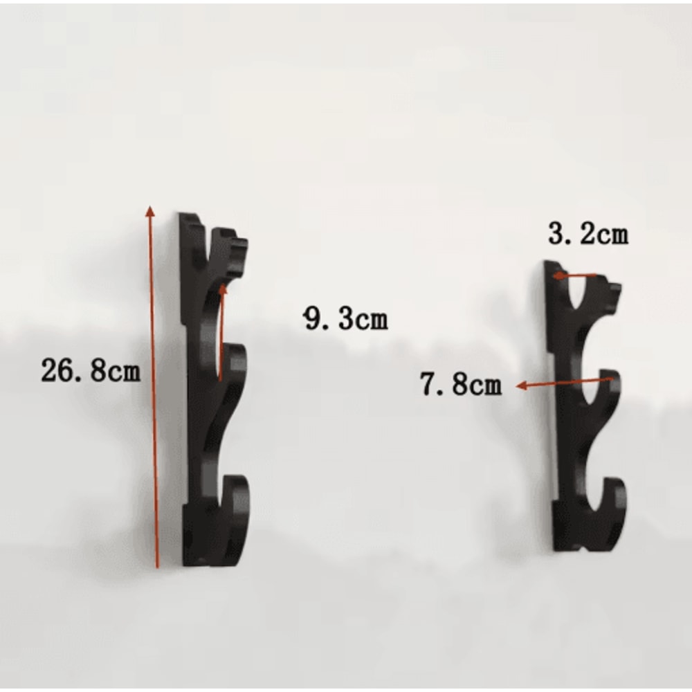 Wooden Katana Wall Mount Rack Samurai Sword Weapon Display Shelf 3