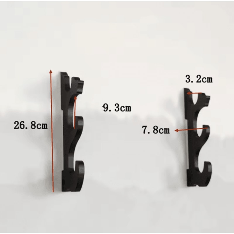 Wooden Katana Wall Mount Rack Samurai Sword Weapon Display Shelf 3