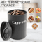 Airtight Coffee Tea Sugar Canister Set 3pcs Kitchen Countertop Storage Jars 8