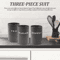 Airtight Coffee Tea Sugar Canister Set 3pcs Kitchen Countertop Storage Jars 9