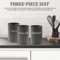 Airtight Coffee Tea Sugar Canister Set 3pcs Kitchen Countertop Storage Jars 9