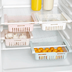 pull-out refrigerator drawer organizer – under-shelf fridge storage tray