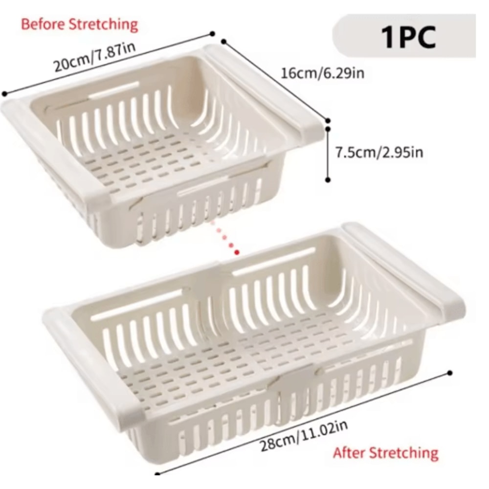 PullOut Refrigerator Drawer Organizer UnderShelf Fridge Storage Tray 3