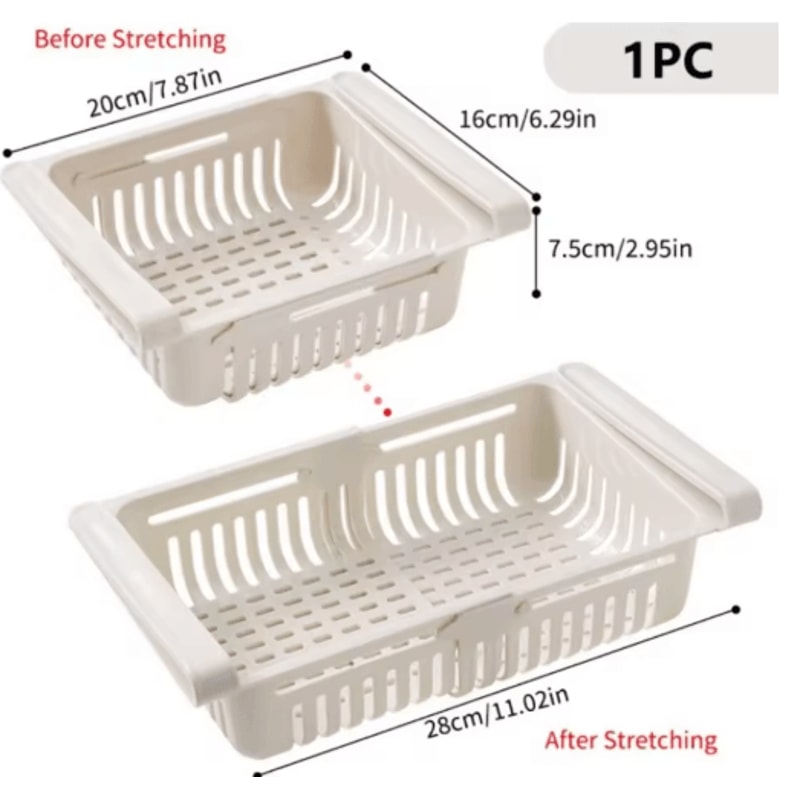 PullOut Refrigerator Drawer Organizer UnderShelf Fridge Storage Tray 3