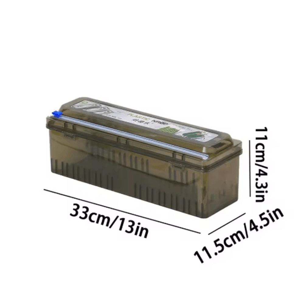 Plastic Wrap Dispenser With Cutter Kitchen Cling Film Organizer Tool 2