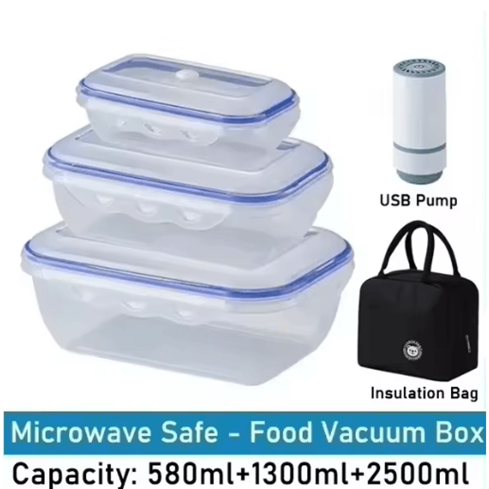 Vacuum Food Storage Container Airtight Fridge Organizer FreshKeeping Box 2