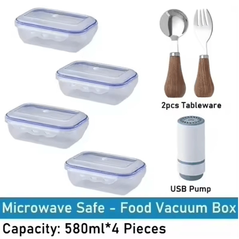 Vacuum Food Storage Container Airtight Fridge Organizer FreshKeeping Box 4