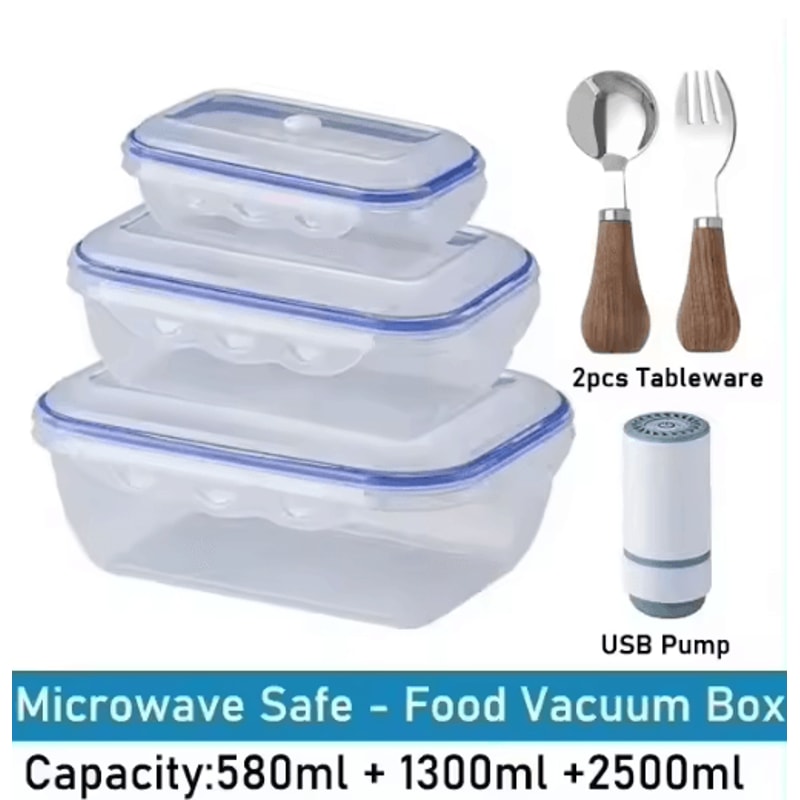 Vacuum Food Storage Container Airtight Fridge Organizer FreshKeeping Box 5