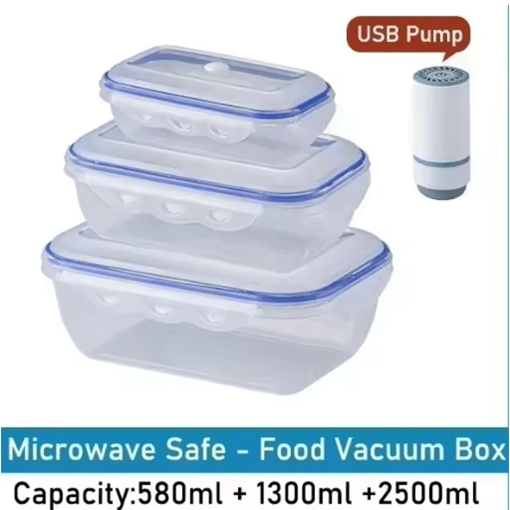 Vacuum Food Storage Container Airtight Fridge Organizer FreshKeeping Box 9