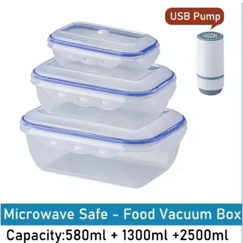Vacuum Food Storage Container Airtight Fridge Organizer FreshKeeping Box 9