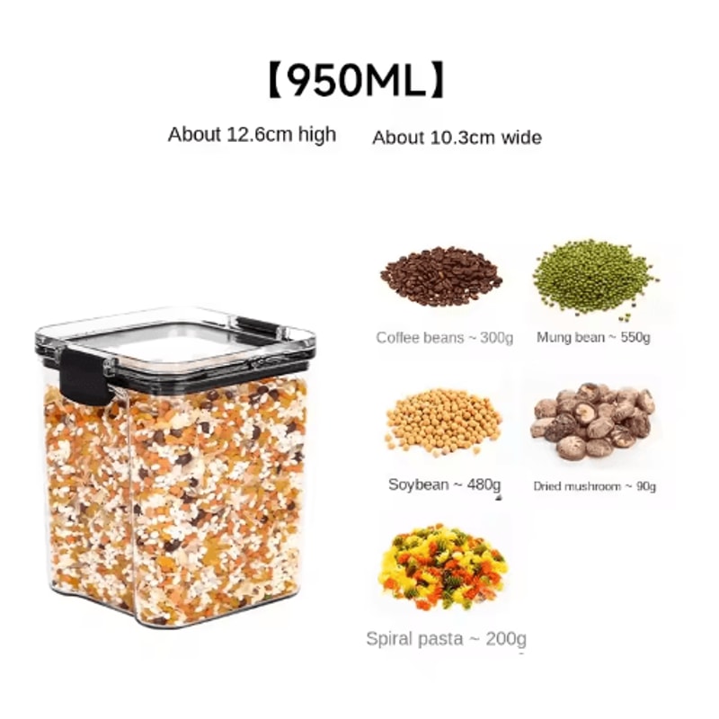 5Piece Airtight Food Storage Container Set Stackable Kitchen Organizer Jars 10