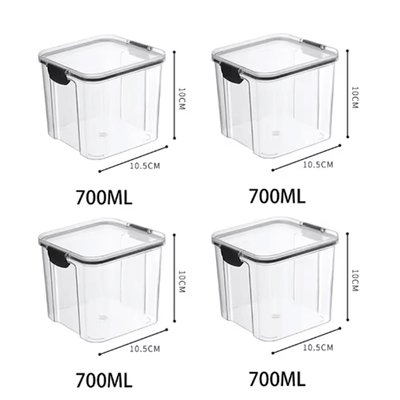 5Piece Airtight Food Storage Container Set Stackable Kitchen Organizer Jars 11