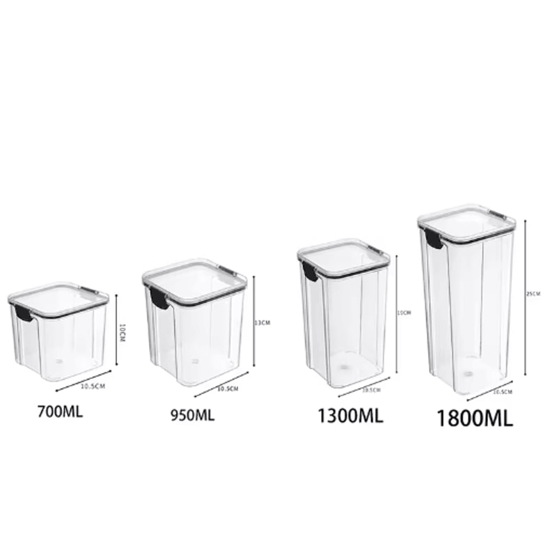 5Piece Airtight Food Storage Container Set Stackable Kitchen Organizer Jars 2
