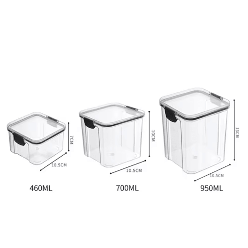 5Piece Airtight Food Storage Container Set Stackable Kitchen Organizer Jars 3