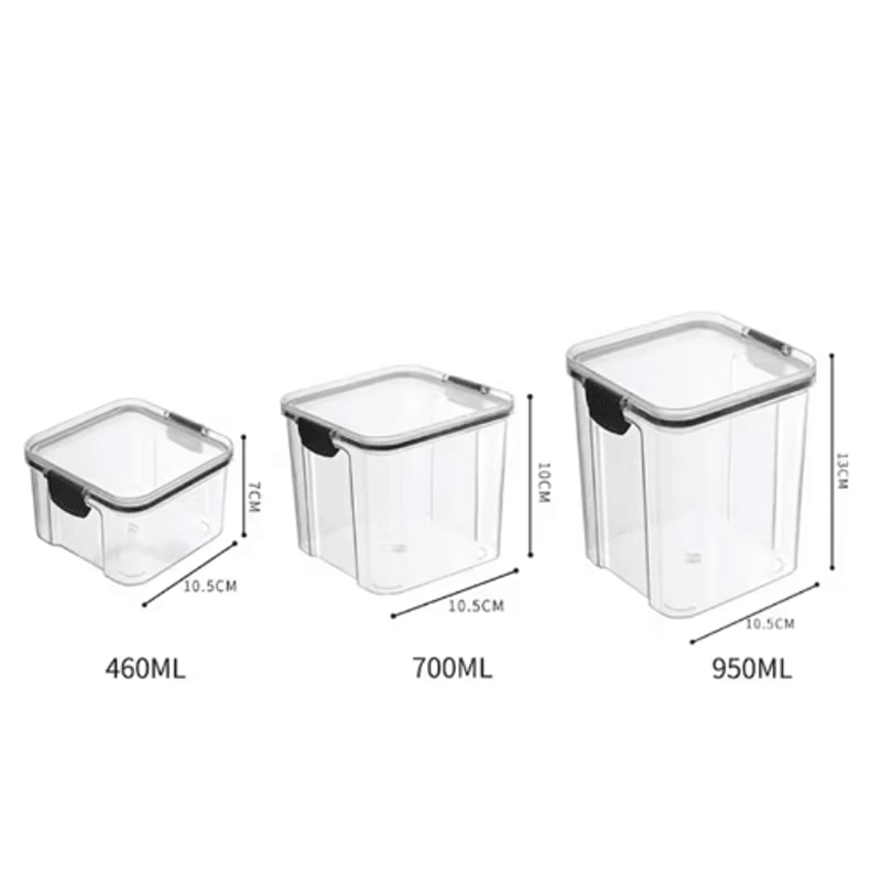 5Piece Airtight Food Storage Container Set Stackable Kitchen Organizer Jars 3