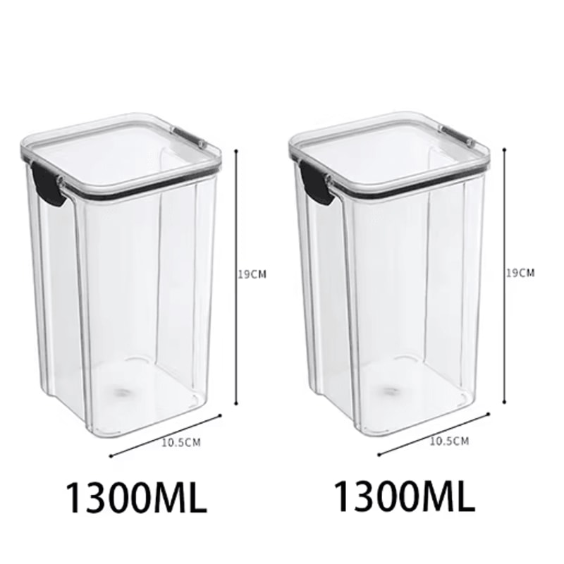 5Piece Airtight Food Storage Container Set Stackable Kitchen Organizer Jars 6