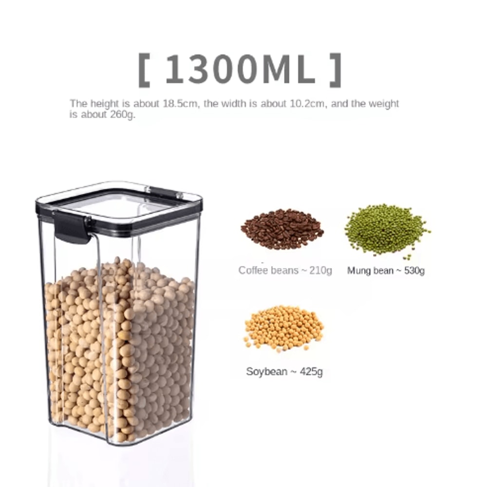 5Piece Airtight Food Storage Container Set Stackable Kitchen Organizer Jars 7