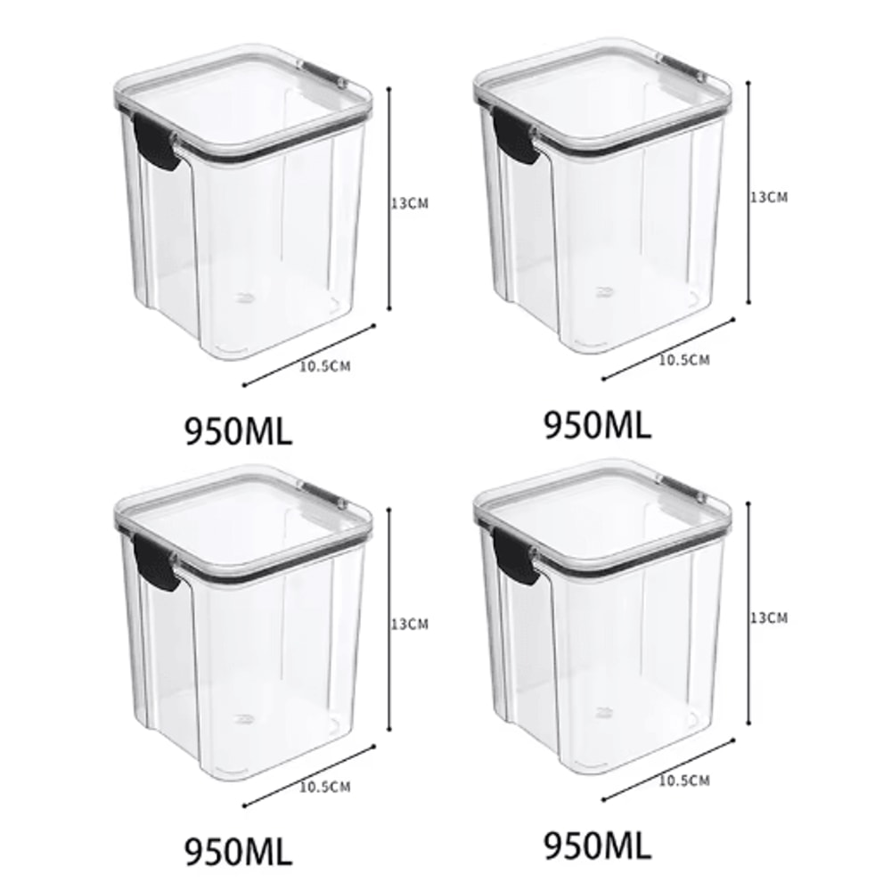 5Piece Airtight Food Storage Container Set Stackable Kitchen Organizer Jars 8