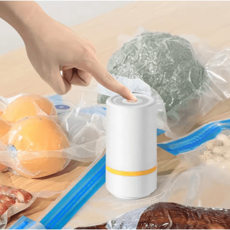 Reusable Vacuum Food Storage Bags Set USB Electric Pump Zipper Seal System 8
