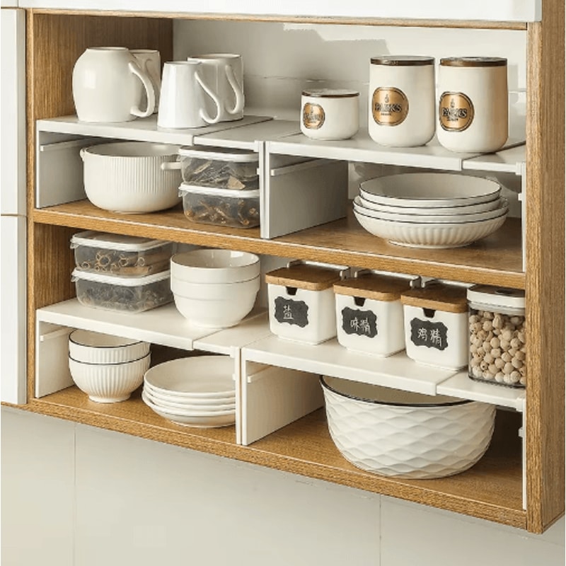 Retractable MultiLayer Kitchen Shelf Adjustable Cabinet Fridge Organizer 4