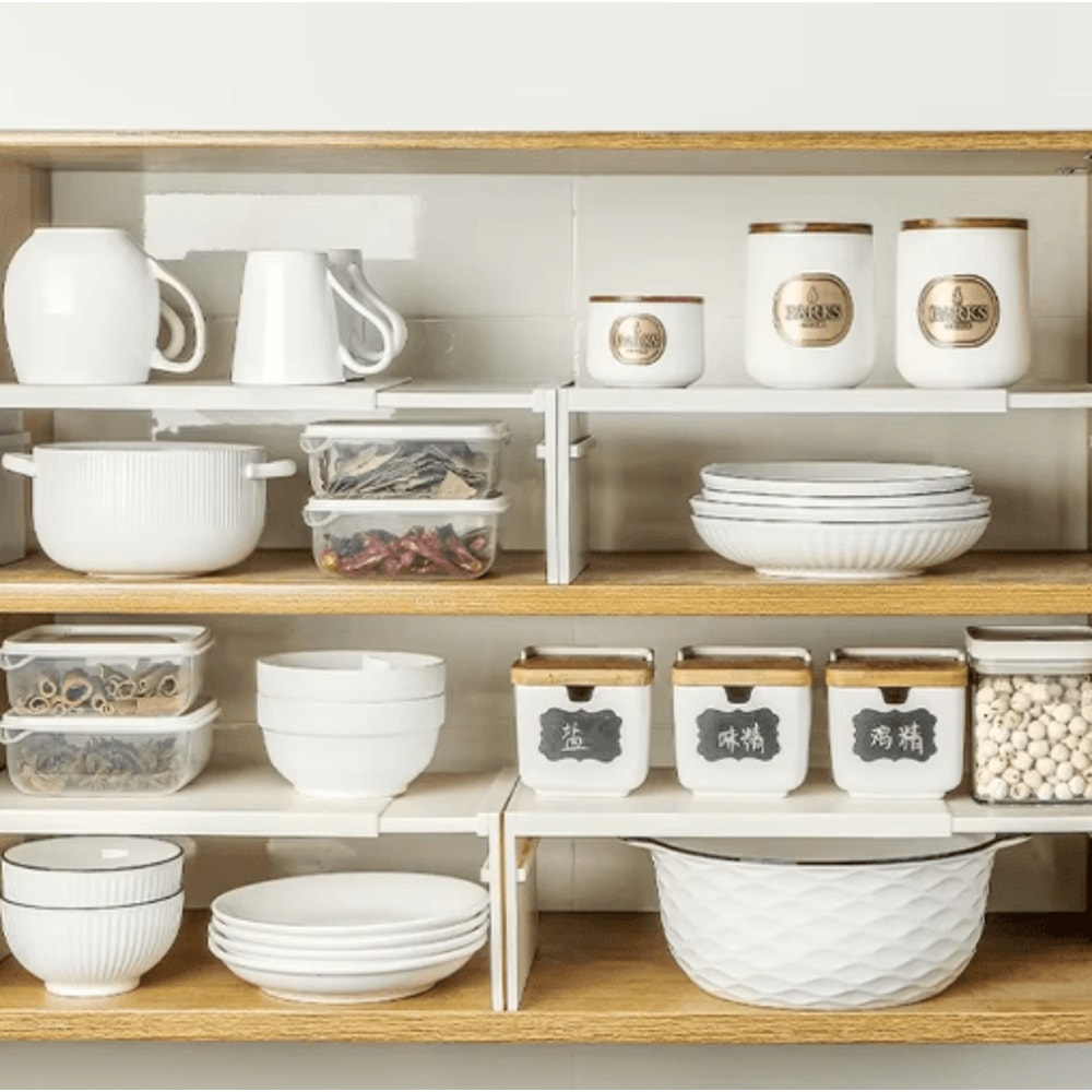 Retractable MultiLayer Kitchen Shelf Adjustable Cabinet Fridge Organizer 0