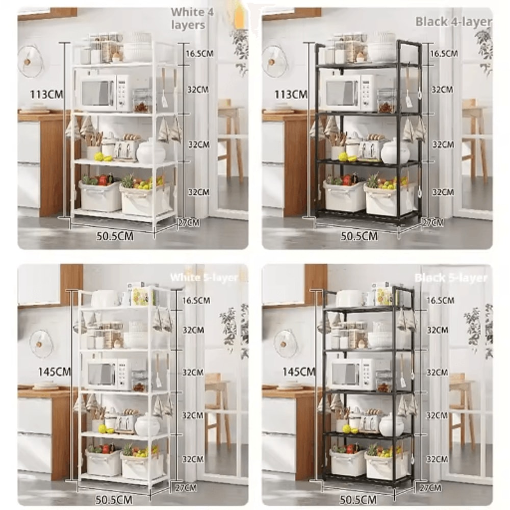 Multilayer Kitchen Storage Shelf Microwave Oven Rack Space Saver 5