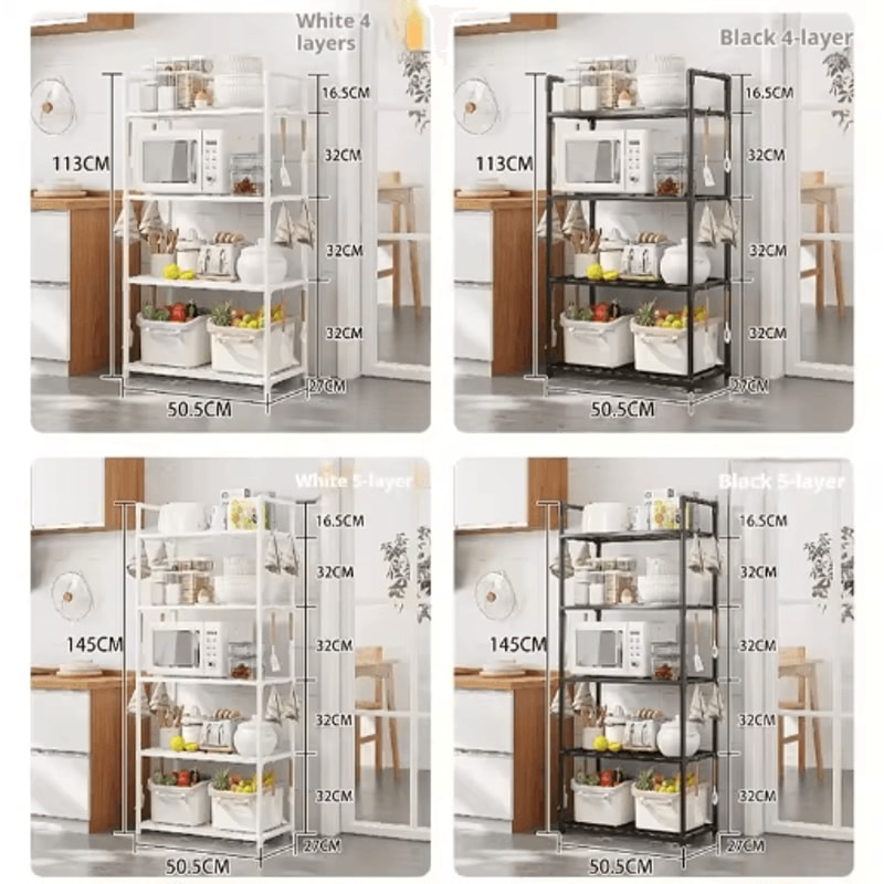 Multilayer Kitchen Storage Shelf Microwave Oven Rack Space Saver 5